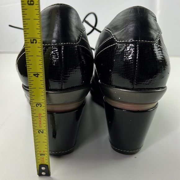 Cole Haan Nike Air black  leather lace up wedge shoe size 10 - Picture 6 of 9